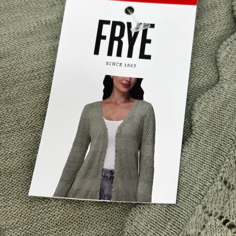 NWT Frye Seagrass green. Medium Cardigan Sweater - Picture 3 of 8